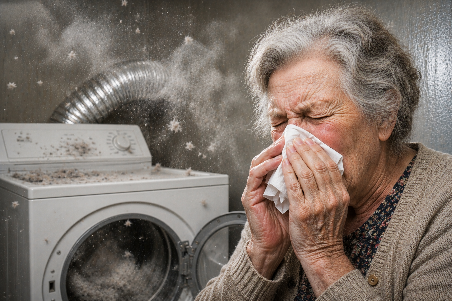 Conduit de sécheuse encrassé causant des allergies