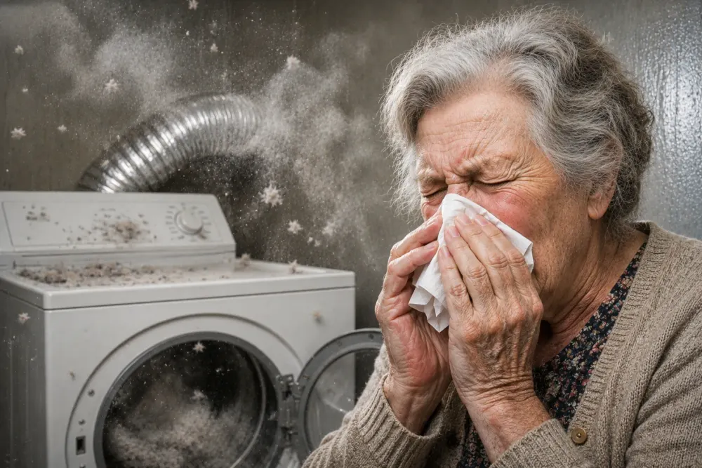 Conduit de sécheuse encrassé causant des allergies